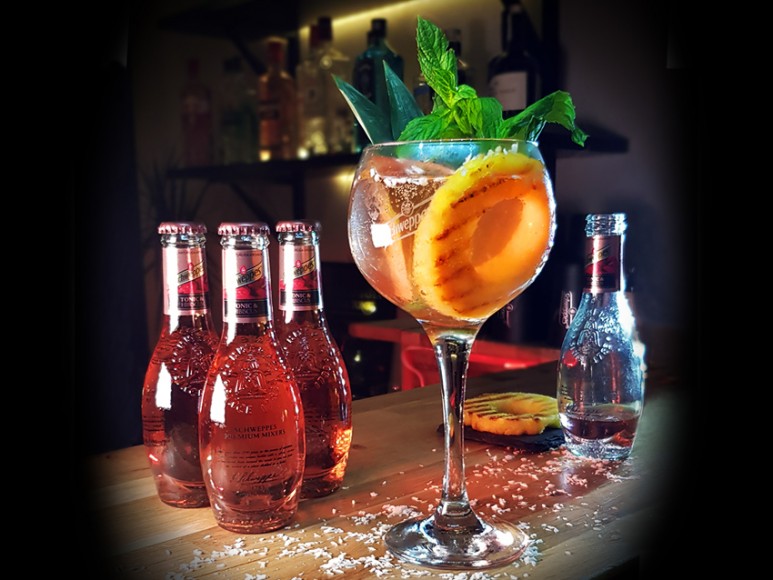 Grilled Pinapple Hibiscus Tonic