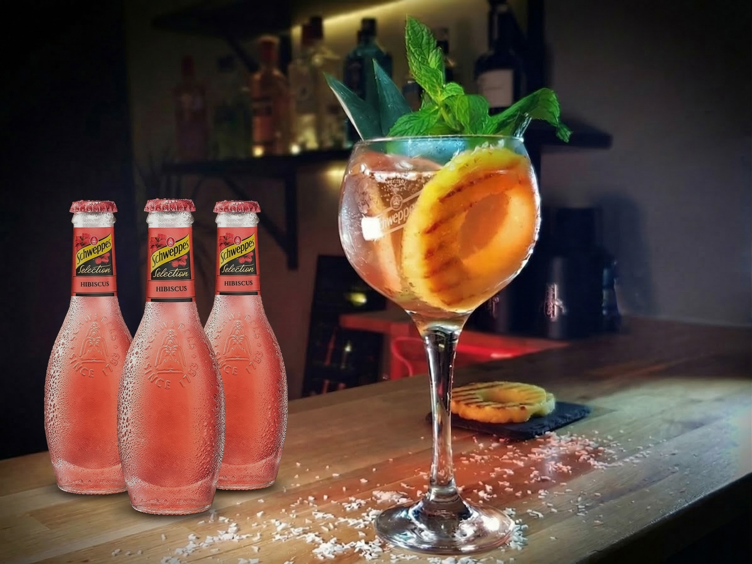 Grilled Pinapple Hibiscus Tonic